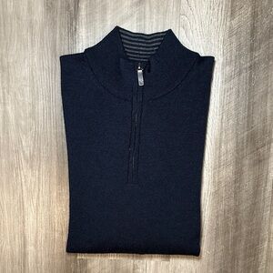 UNTUCKit Extra Fine Merino Wool Mock Quarter Zip Pullover - Large